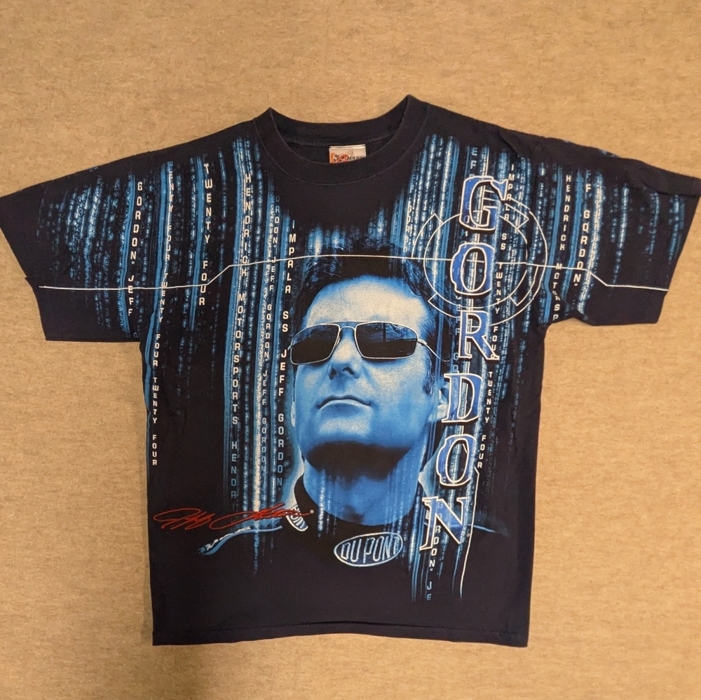 NASCAR Jeff Gordon Vintage Car Racing Matrix Official Tee Name Impala Medium
